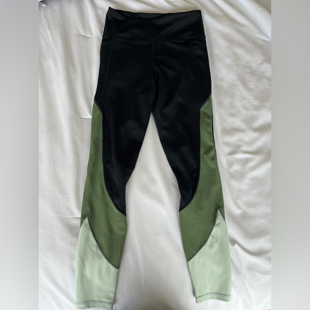 Senita Tri Color Lux Leggings in Jungle, Black, and Mint